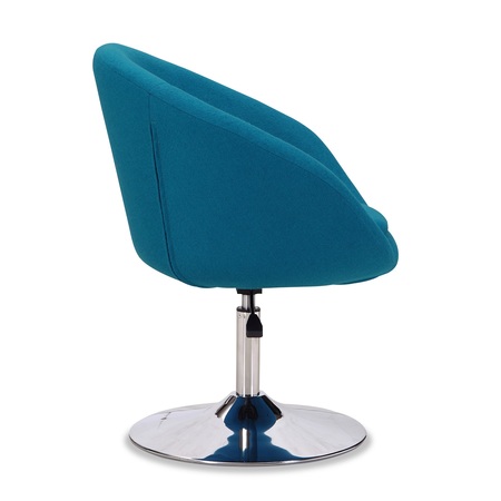 Manhattan Comfort Hopper Swivel Adjustable Height Chair in Blue and Polished Chrome AC036-BL